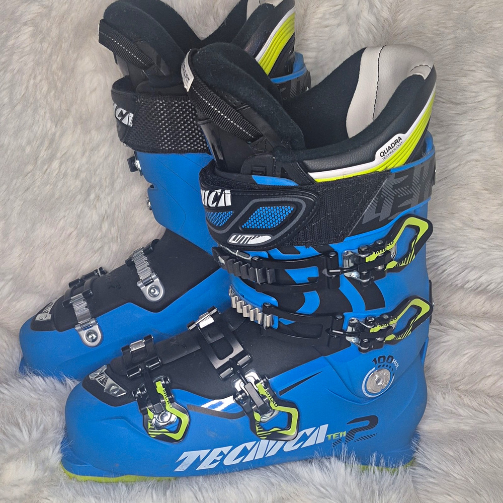 Tecnica Ten 2 100 HVL Ski Boots Men 28.5 Mondopoint 326mm Quadra Ultra Fit Blue